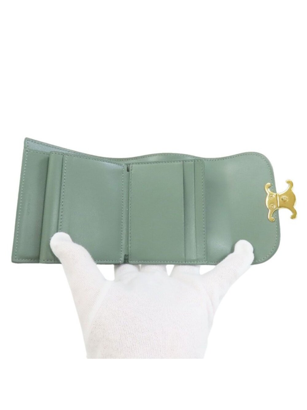 Celine Triomphe Flap Trifold Bifold Wallet Leather - Picture 4 of 15